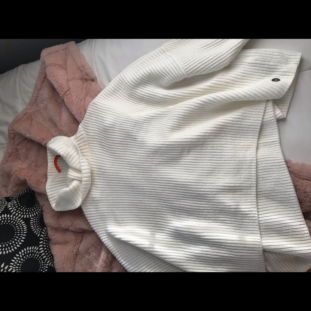 White Cowl Neck Sweater